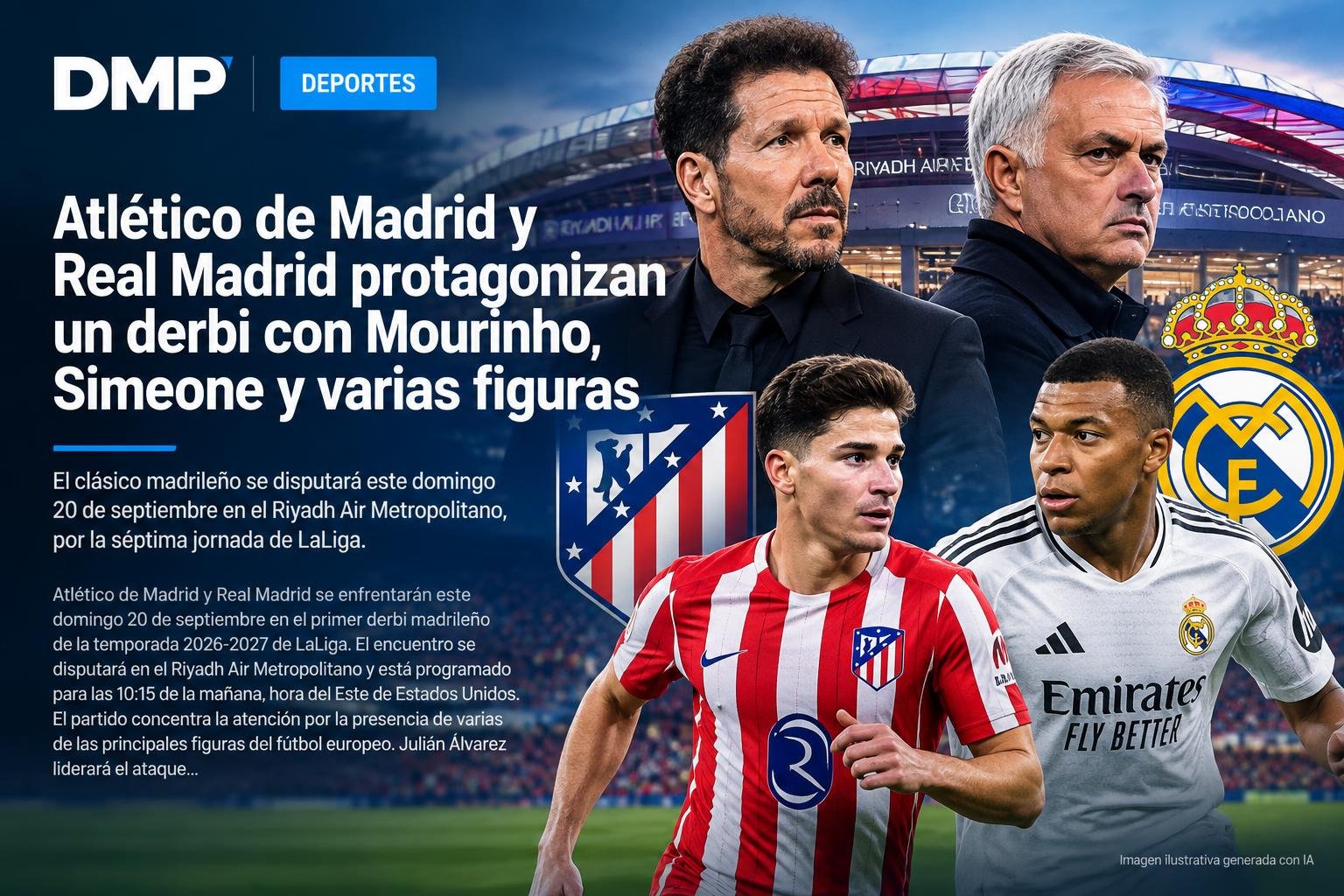 Atlético de Madrid y Real Madrid protagonizan un derbi con Mourinho, Simeone y varias figuras