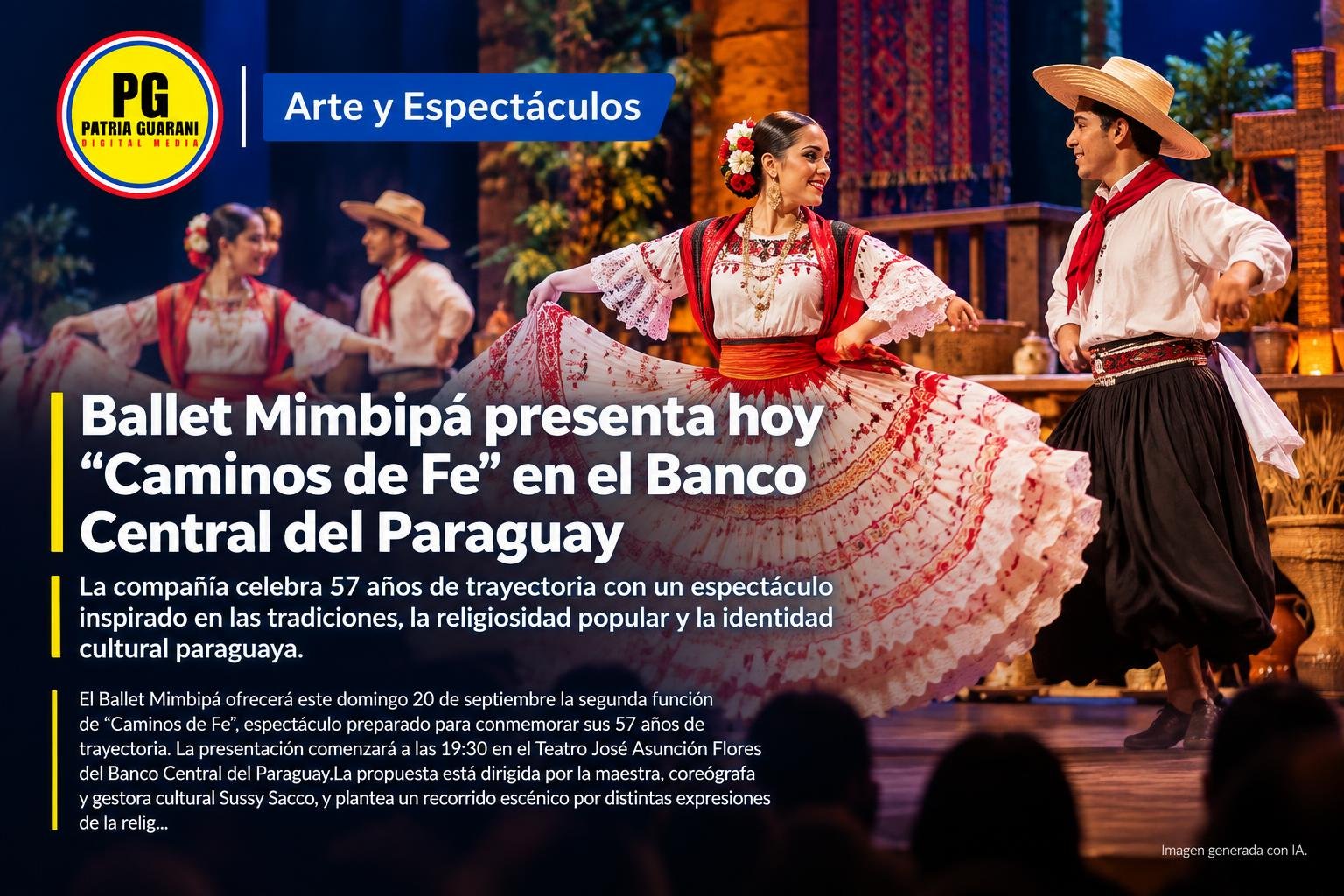 Ballet Mimbipá presenta hoy “Caminos de Fe” en el Banco Central del Paraguay
