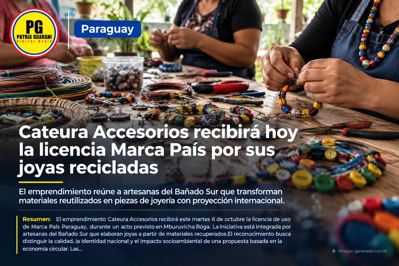 Cateura Accesorios recibirá hoy la licencia Marca País por sus joyas recicladas