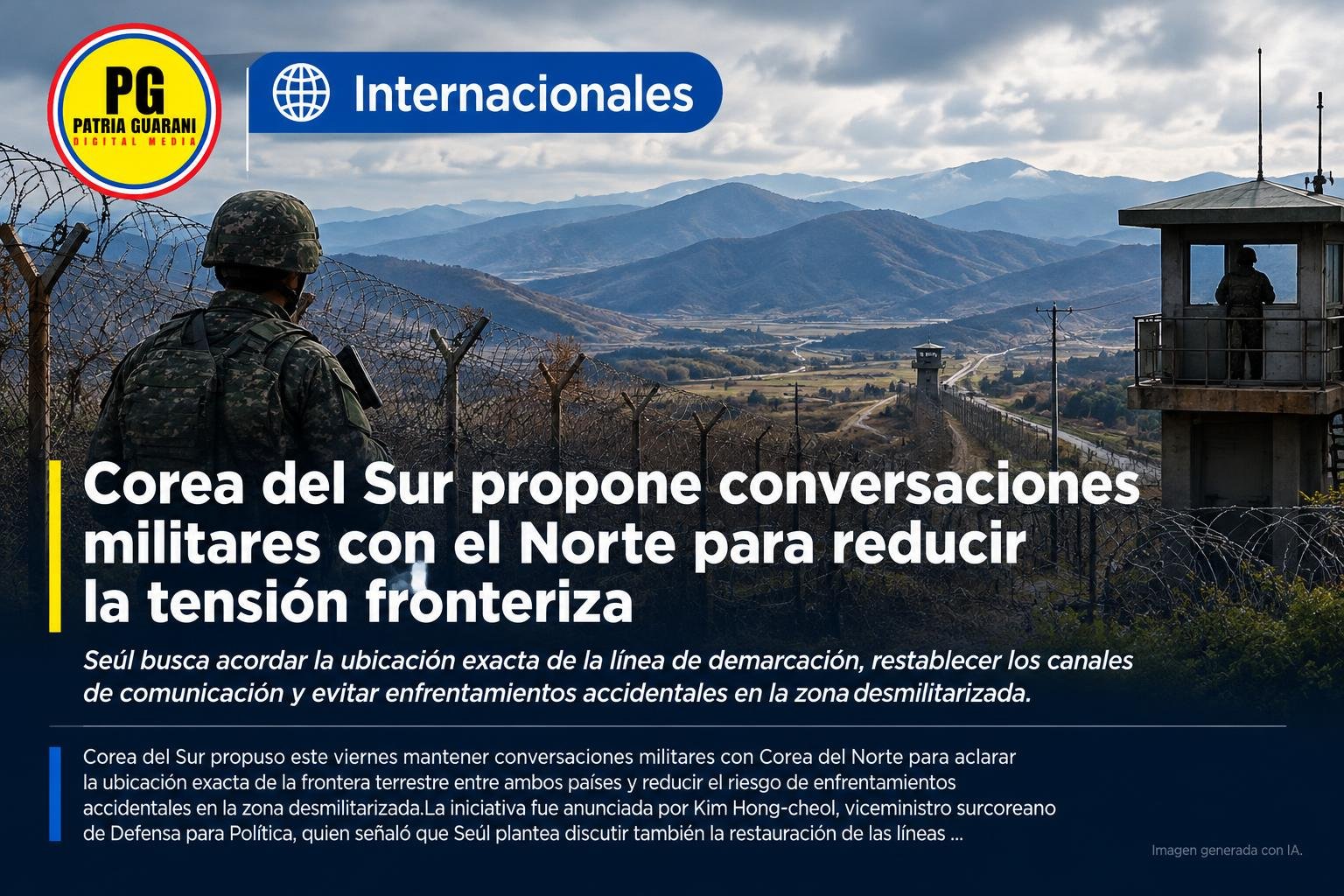 Corea del Sur propone conversaciones militares con el Norte para reducir la tensión fronteriza