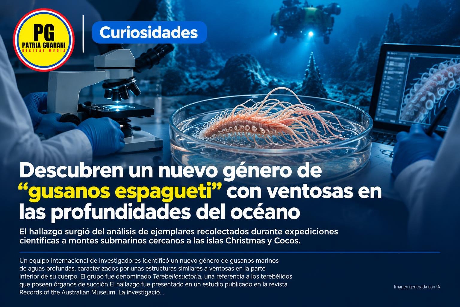 Descubren un nuevo género de “gusanos espagueti” con ventosas en las profundidades del océano