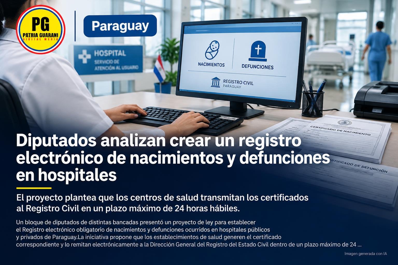 Diputados analizan crear un registro electrónico de nacimientos y defunciones en hospitales