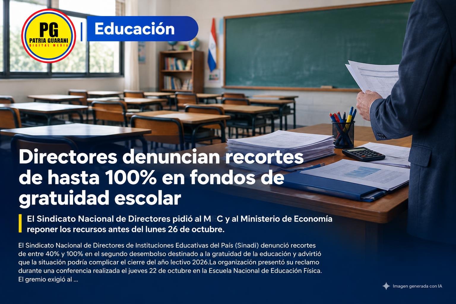 Directores denuncian recortes de hasta 100% en fondos de gratuidad escolar
