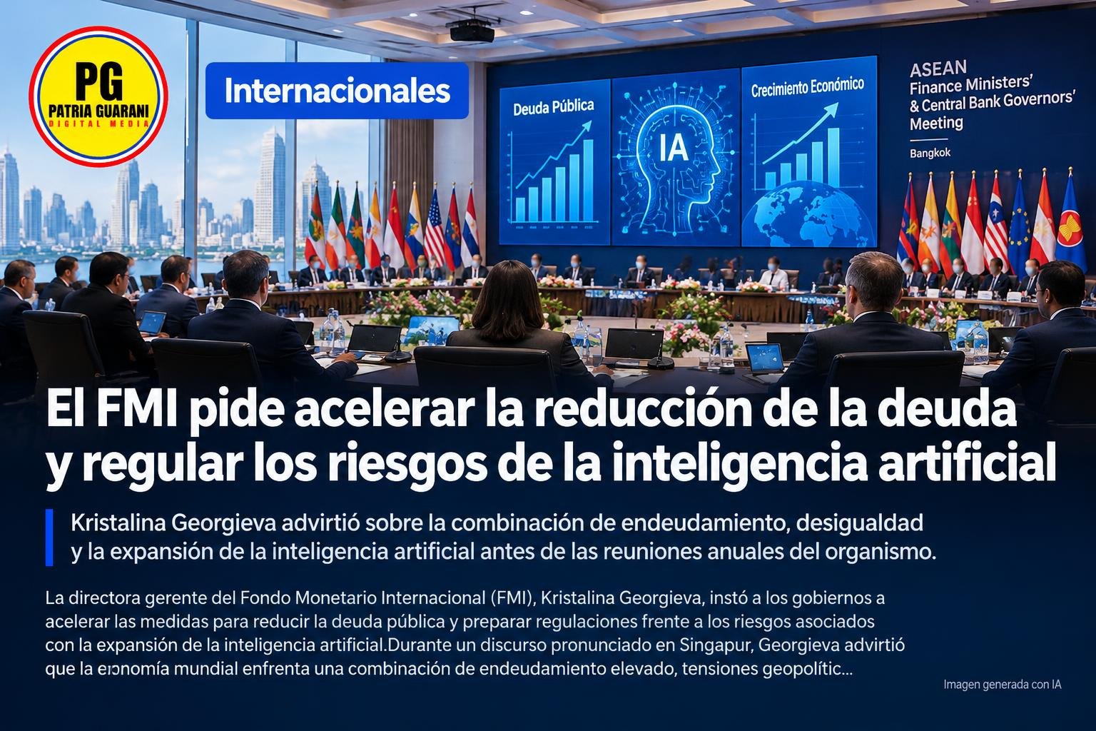 El FMI pide acelerar la reducción de la deuda y regular los riesgos de la inteligencia artificial