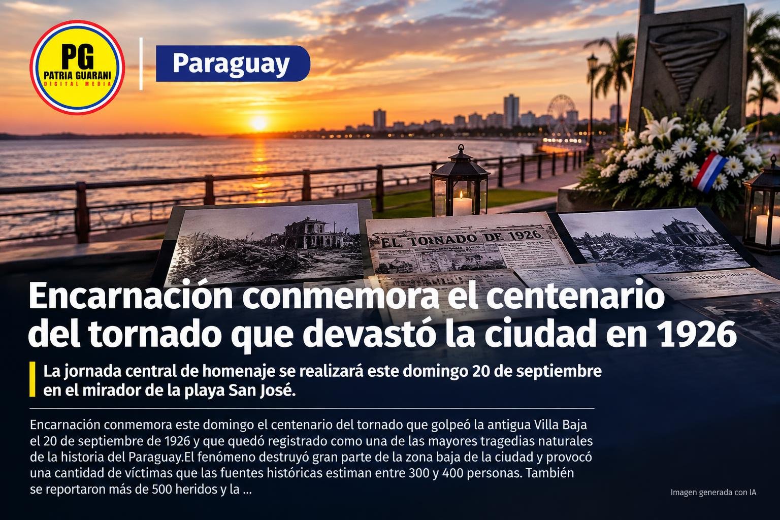 Encarnación conmemora el centenario del tornado que devastó la ciudad en 1926