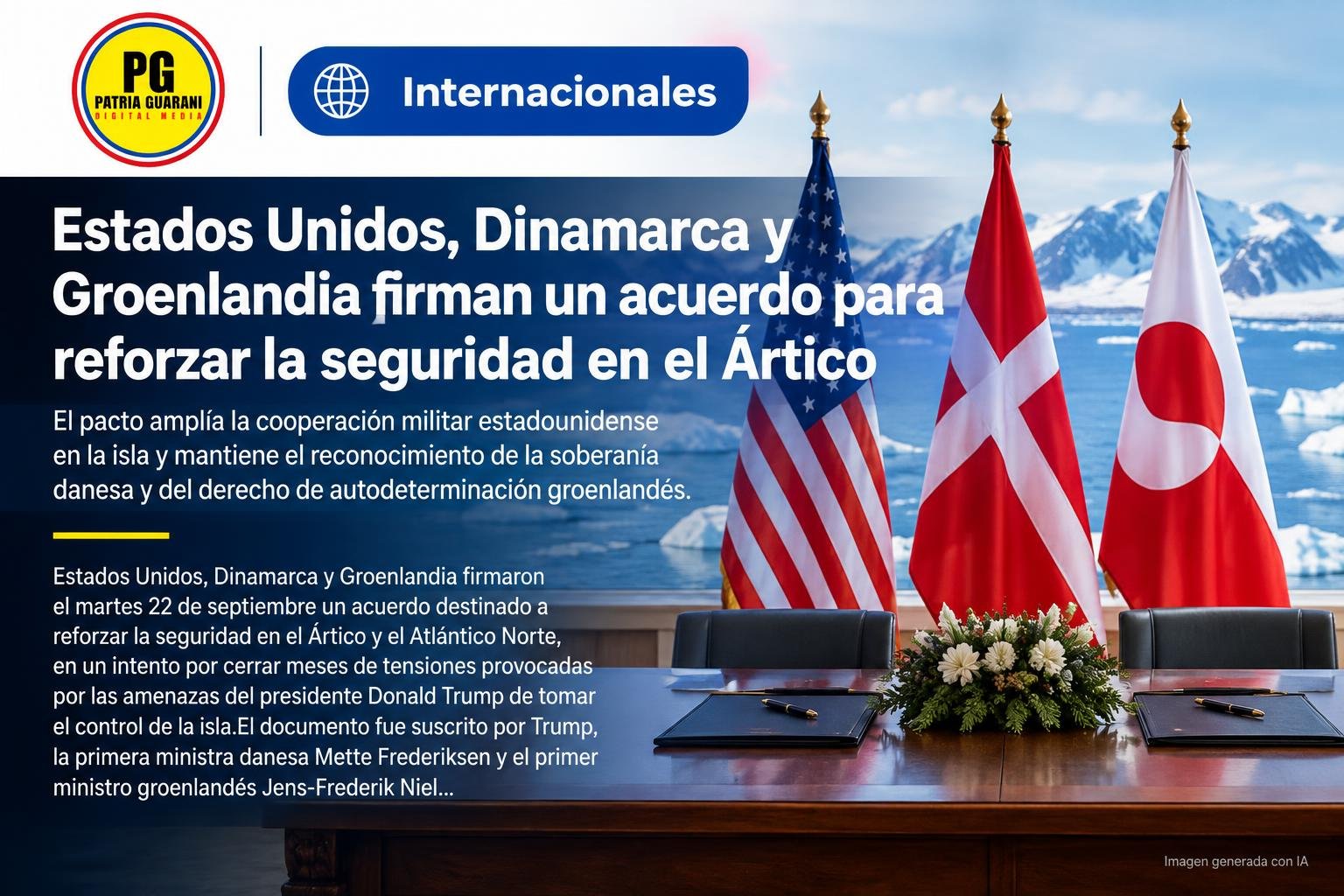 Estados Unidos, Dinamarca y Groenlandia firman un acuerdo para reforzar la seguridad en el Ártico