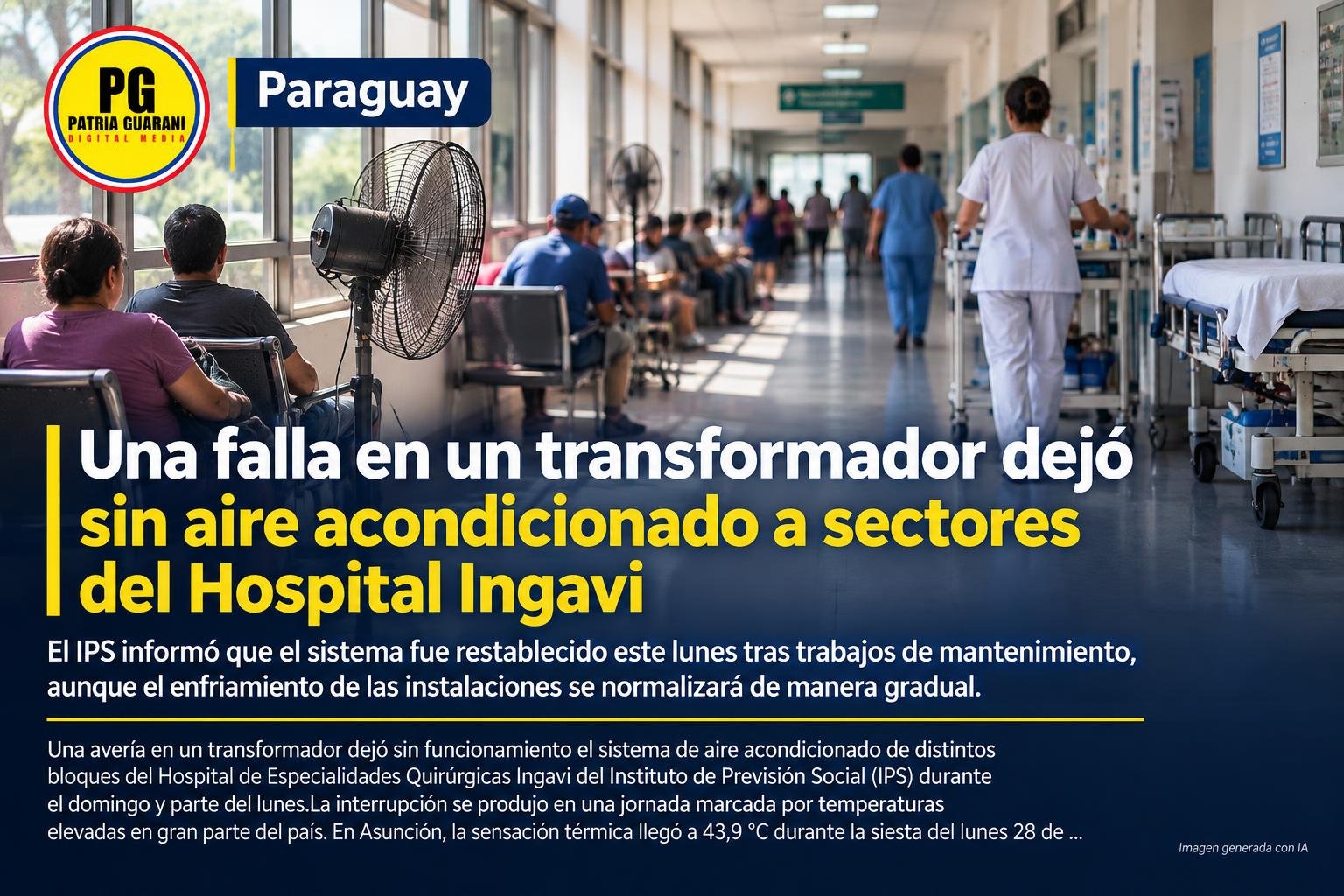 Una falla en un transformador dejó sin aire acondicionado a sectores del Hospital Ingavi