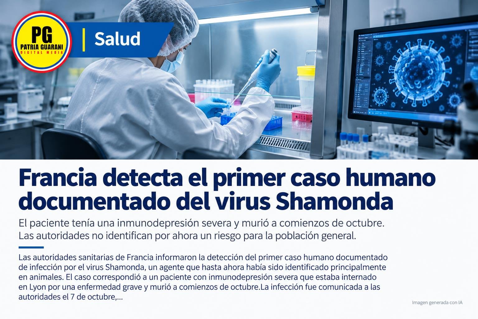 Francia detecta el primer caso humano documentado del virus Shamonda