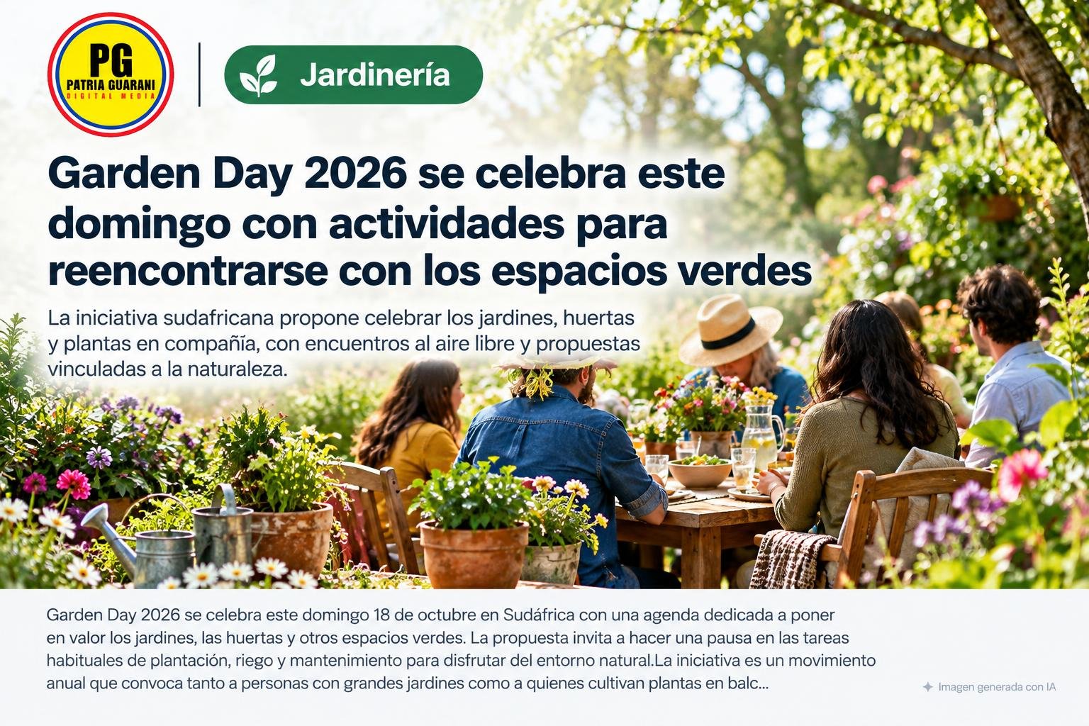 Garden Day 2026 se celebra este domingo con actividades para reencontrarse con los espacios verdes