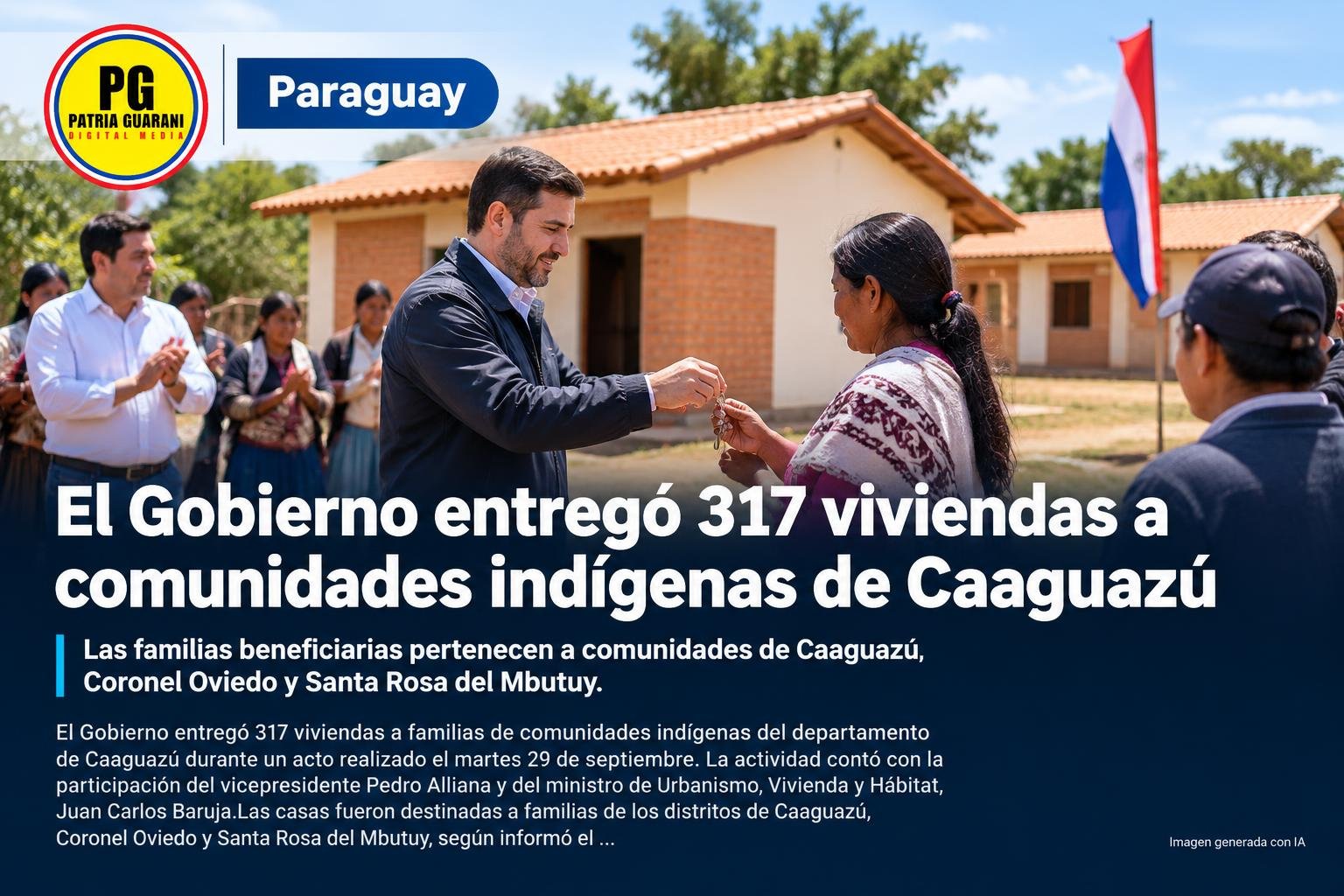 El Gobierno entregó 317 viviendas a comunidades indígenas de Caaguazú