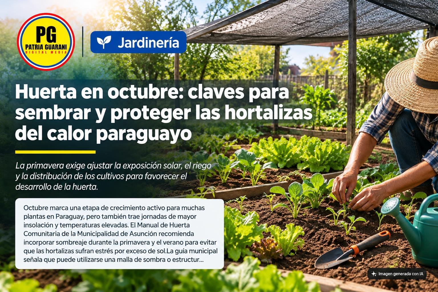 Huerta en octubre: claves para sembrar y proteger las hortalizas del calor paraguayo
