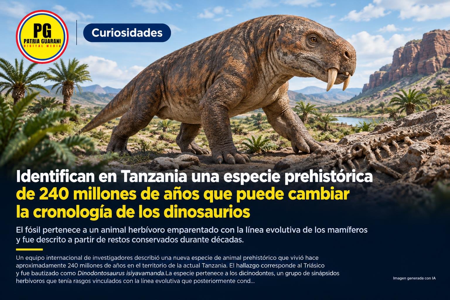Identifican en Tanzania una especie prehistórica de 240 millones de años que puede cambiar la cronología de los dinosaurios