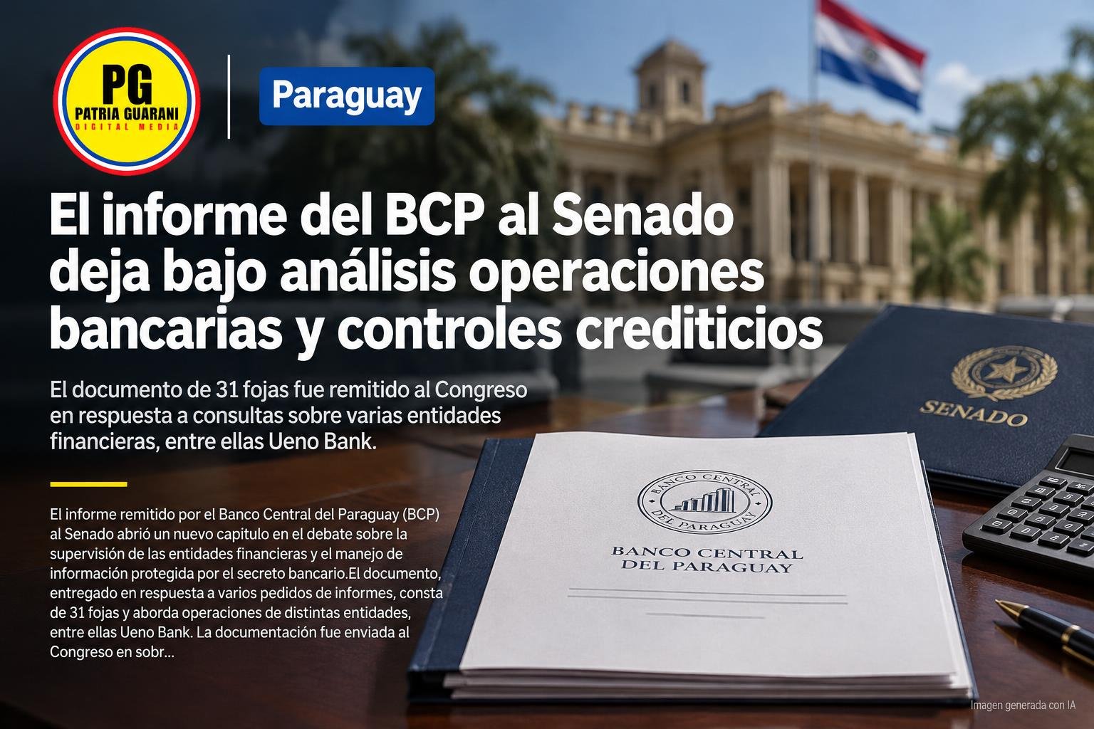 El informe del BCP al Senado deja bajo análisis operaciones bancarias y controles crediticios