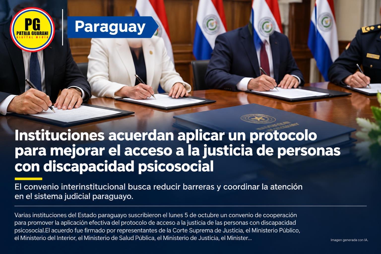 Instituciones acuerdan aplicar un protocolo para mejorar el acceso a la justicia de personas con discapacidad psicosocial