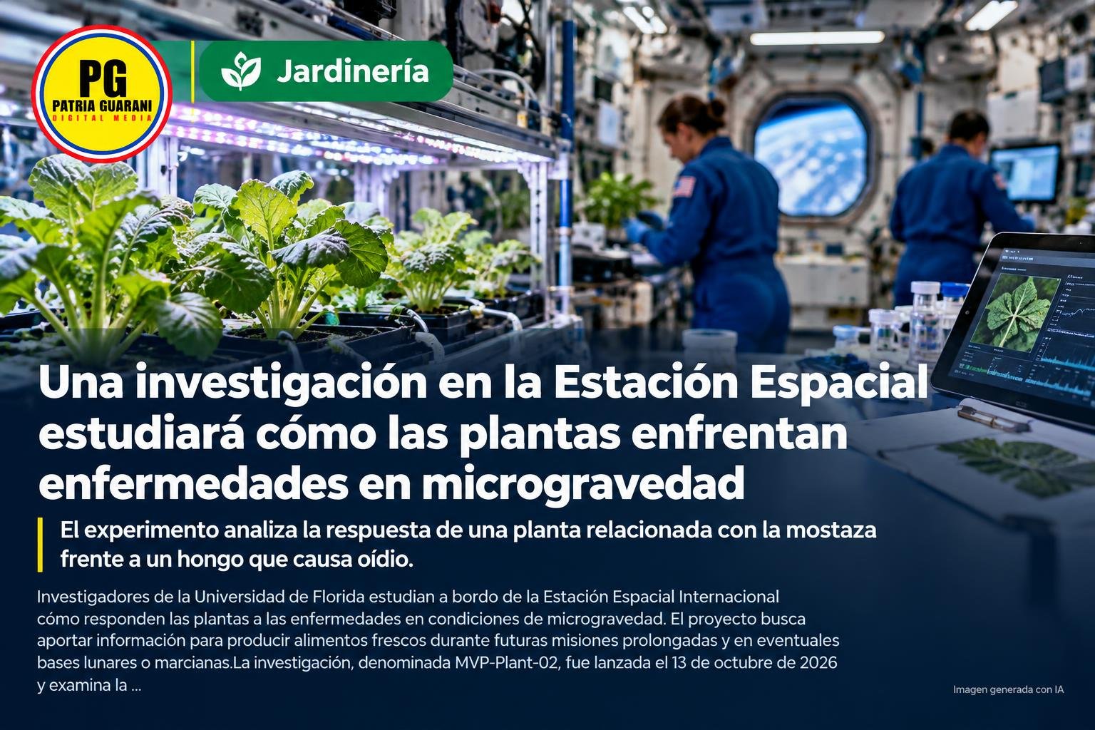 Una investigación en la Estación Espacial estudiará cómo las plantas enfrentan enfermedades en microgravedad