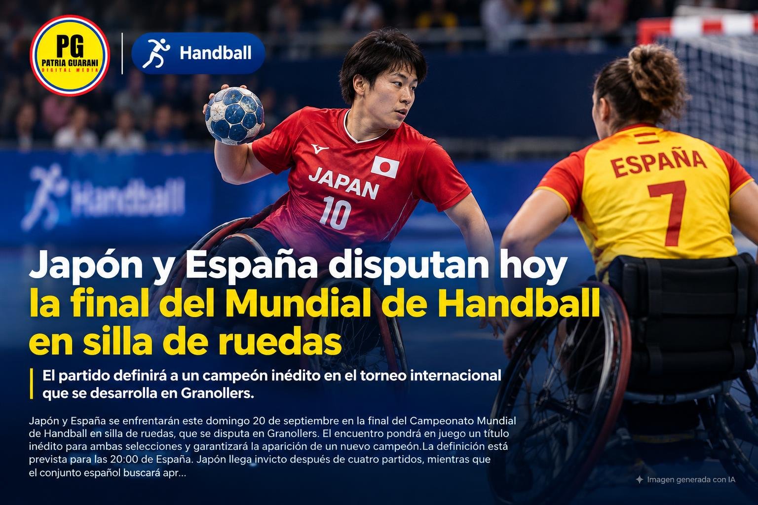 Japón y España disputan hoy la final del Mundial de Handball en silla de ruedas