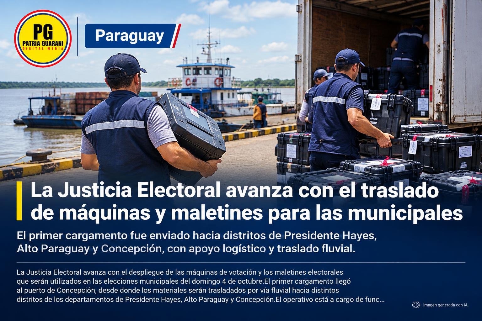 La Justicia Electoral avanza con el traslado de máquinas y maletines para las municipales