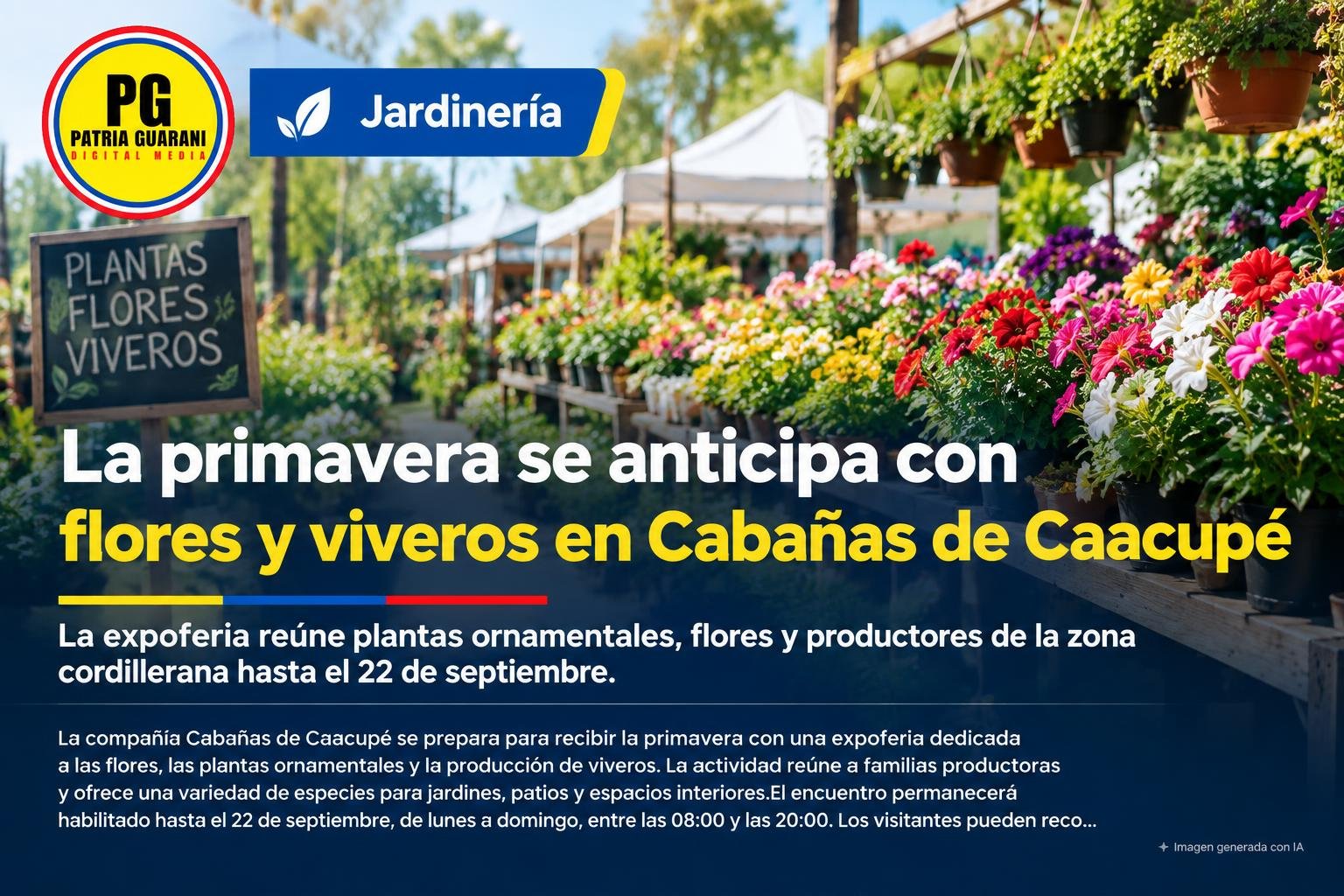 La primavera se anticipa con flores y viveros en Cabañas de Caacupé