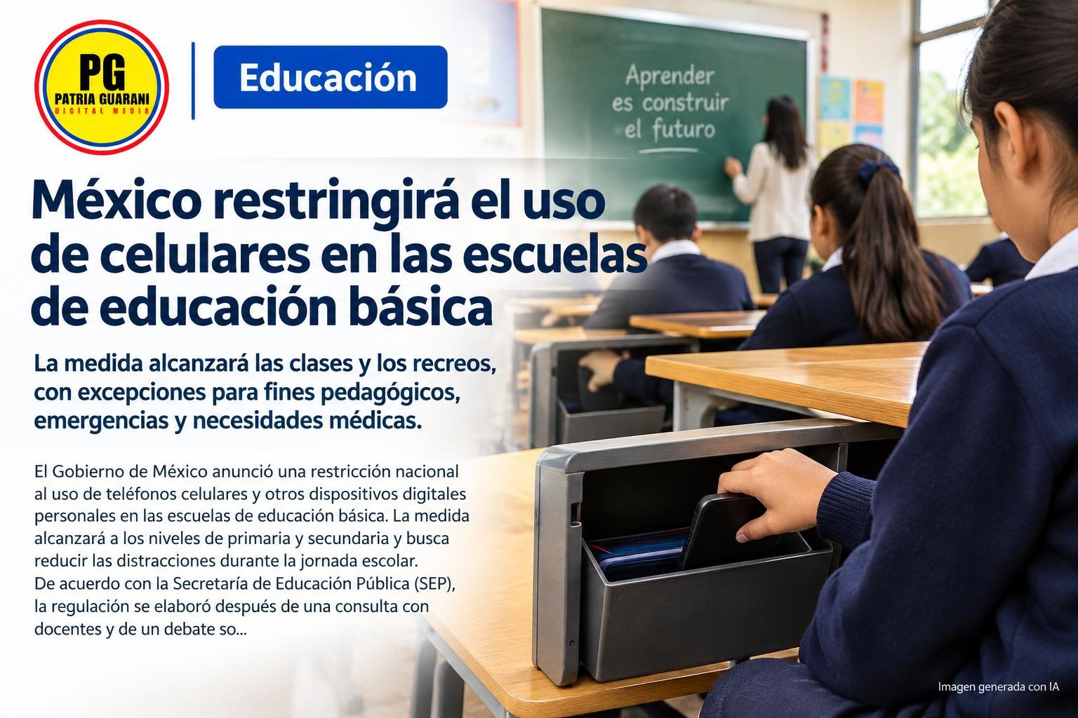 México restringirá el uso de celulares en las escuelas de educación básica