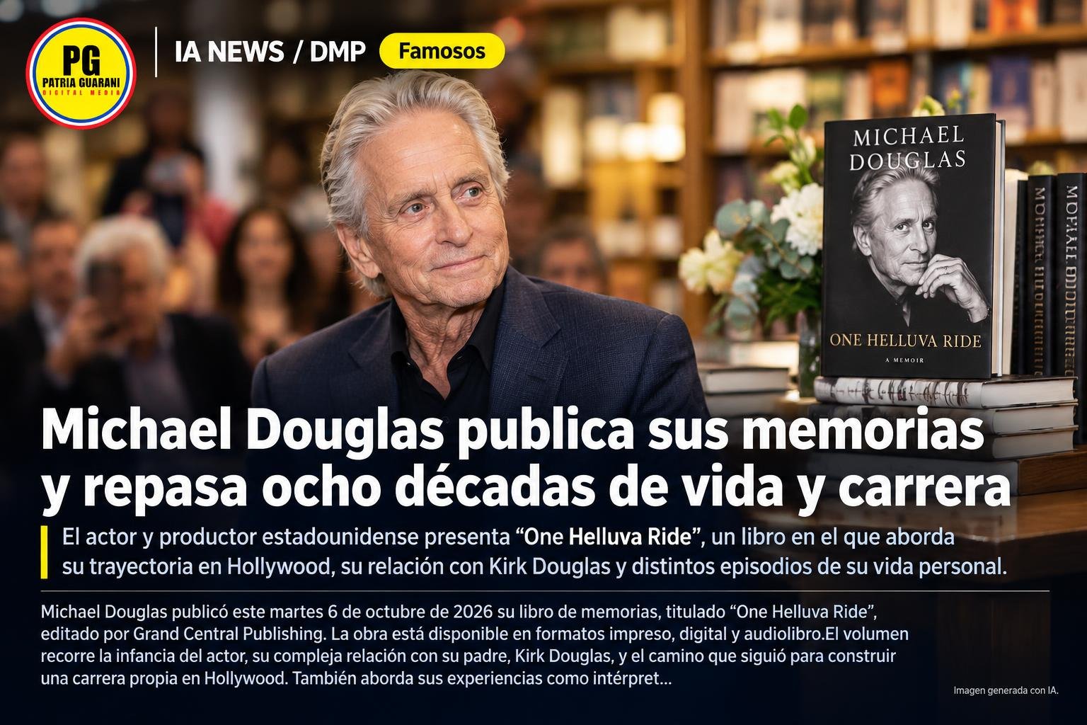 Michael Douglas publica sus memorias y repasa ocho décadas de vida y carrera
