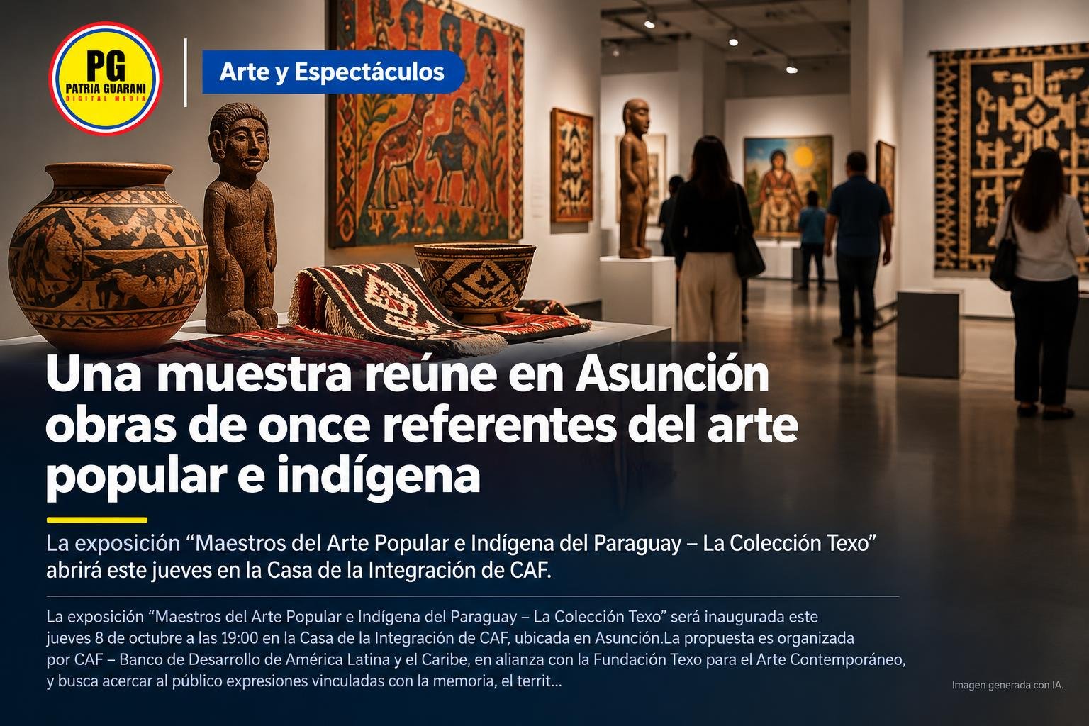 Una muestra reúne en Asunción obras de once referentes del arte popular e indígena