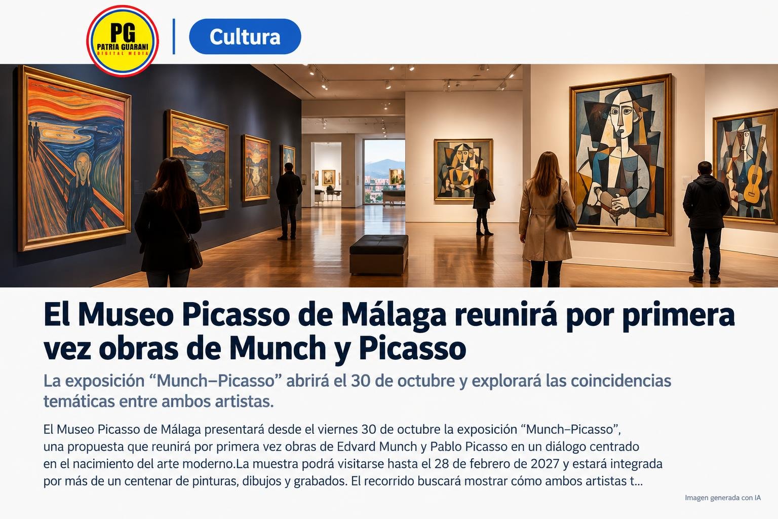 El Museo Picasso de Málaga reunirá por primera vez obras de Munch y Picasso
