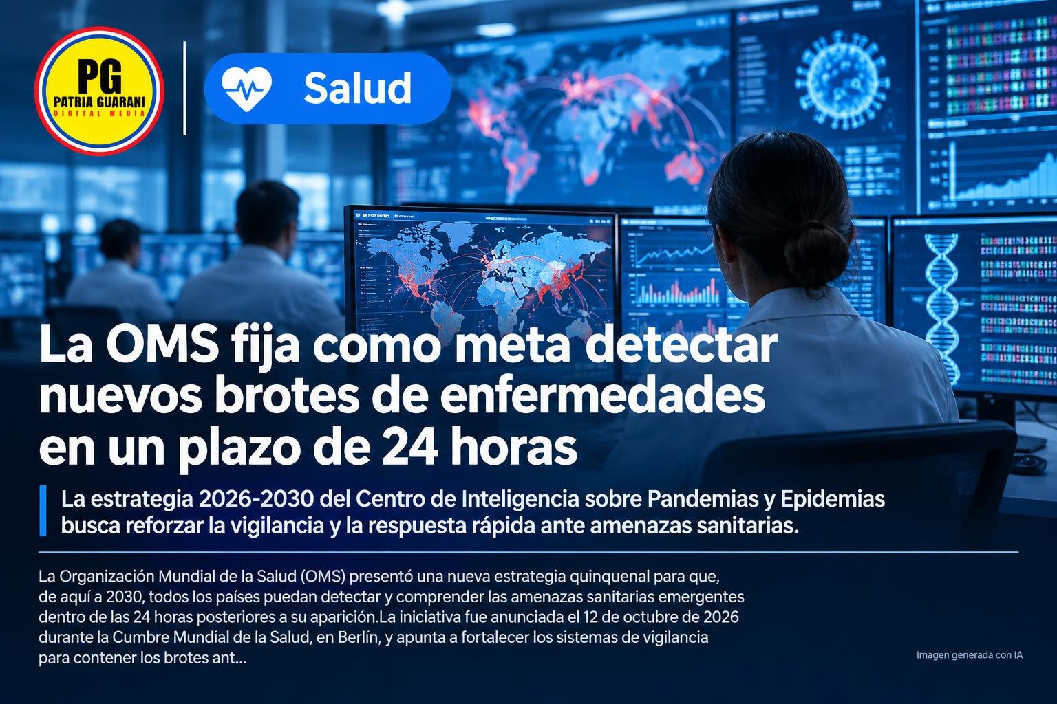La OMS fija como meta detectar nuevos brotes de enfermedades en un plazo de 24 horas