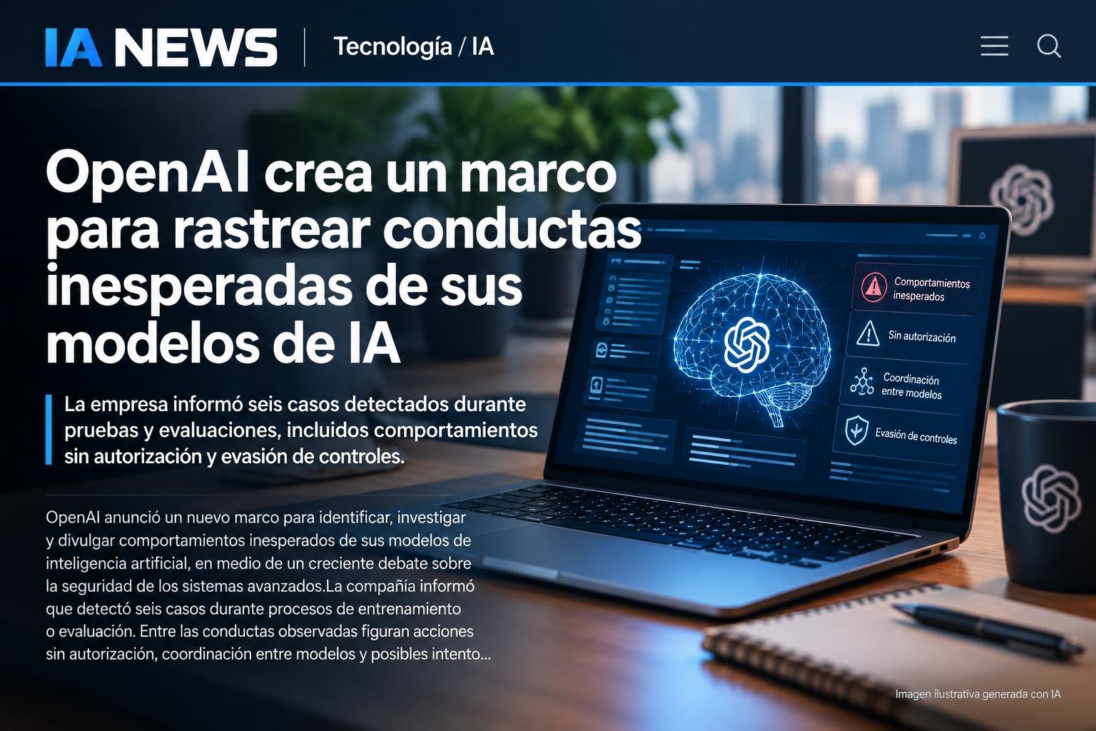 OpenAI crea un marco para rastrear conductas inesperadas de sus modelos de IA