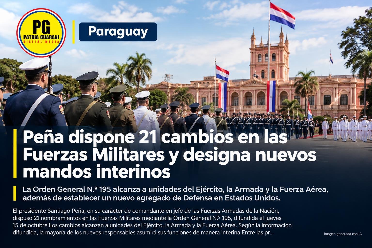 Peña dispone 21 cambios en las Fuerzas Militares y designa nuevos mandos interinos