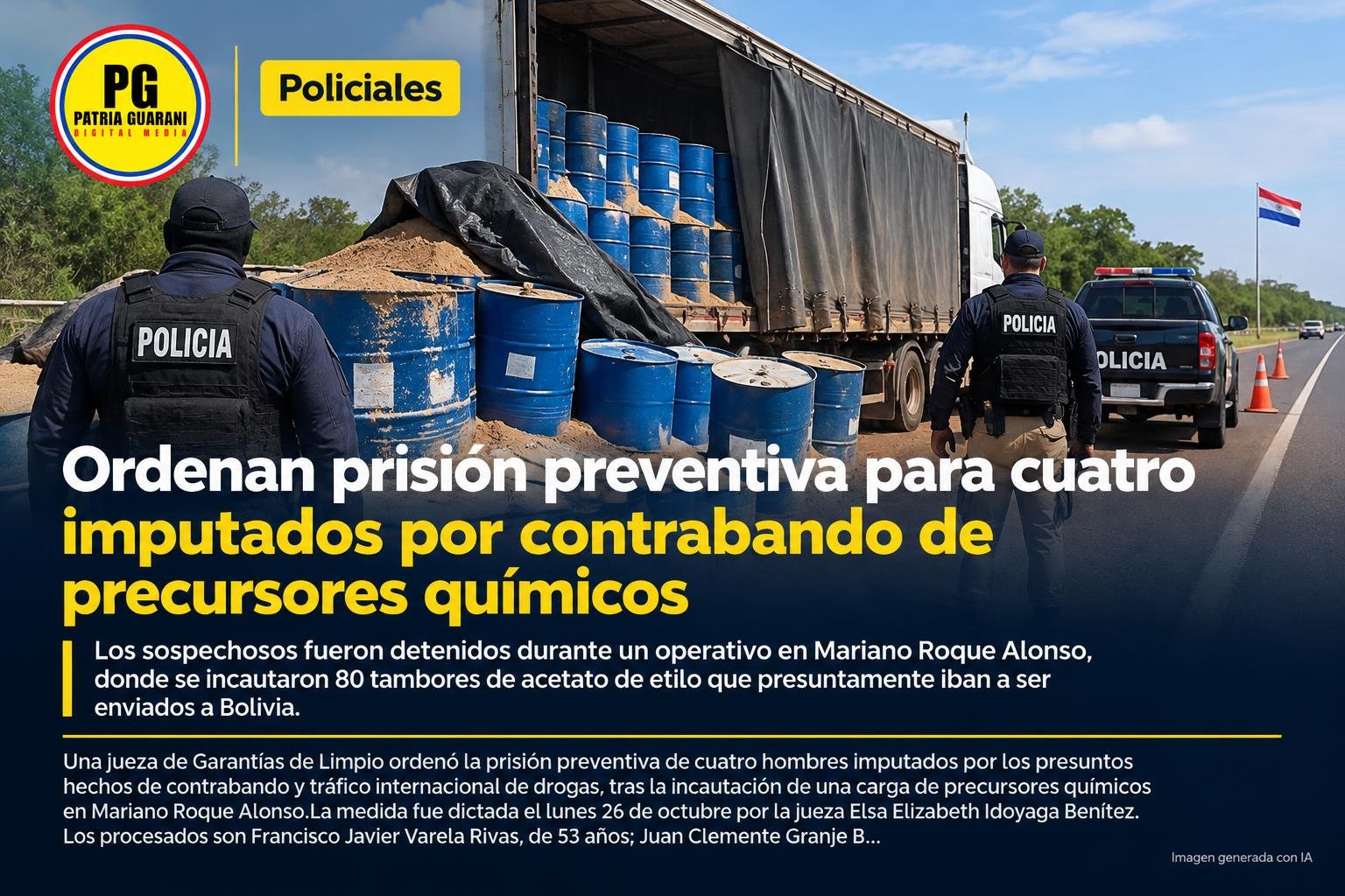 Ordenan prisión preventiva para cuatro imputados por contrabando de precursores químicos