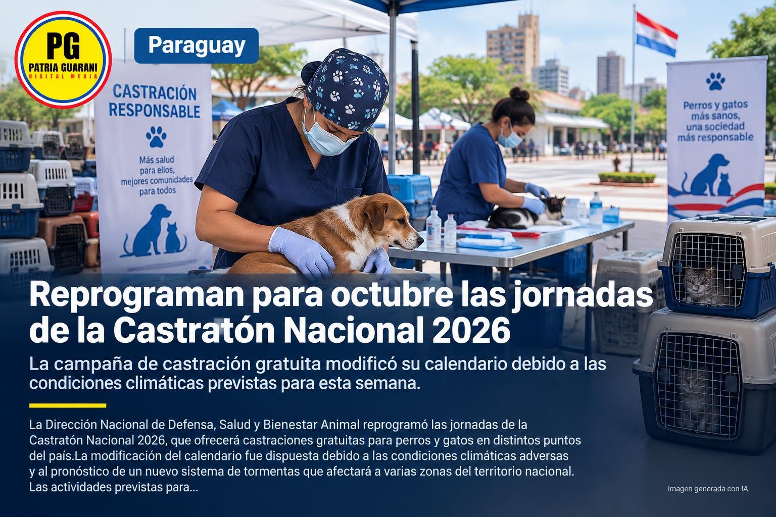 Reprograman para octubre las jornadas de la Castratón Nacional 2026