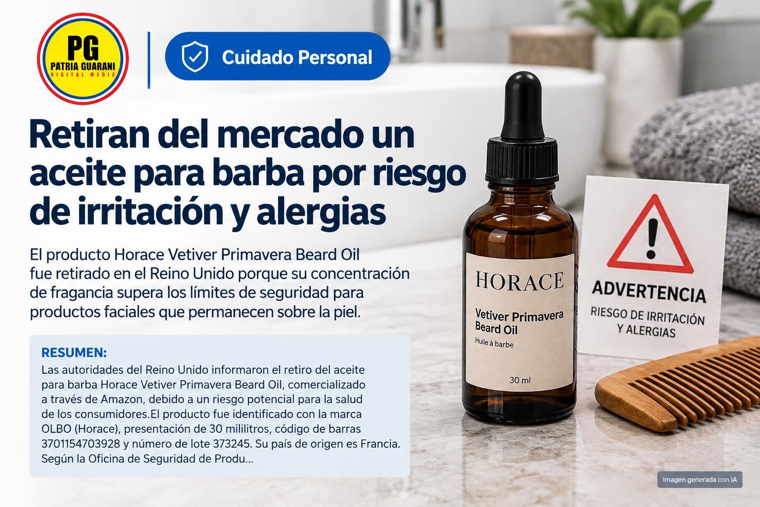 Retiran del mercado un aceite para barba por riesgo de irritación y alergias