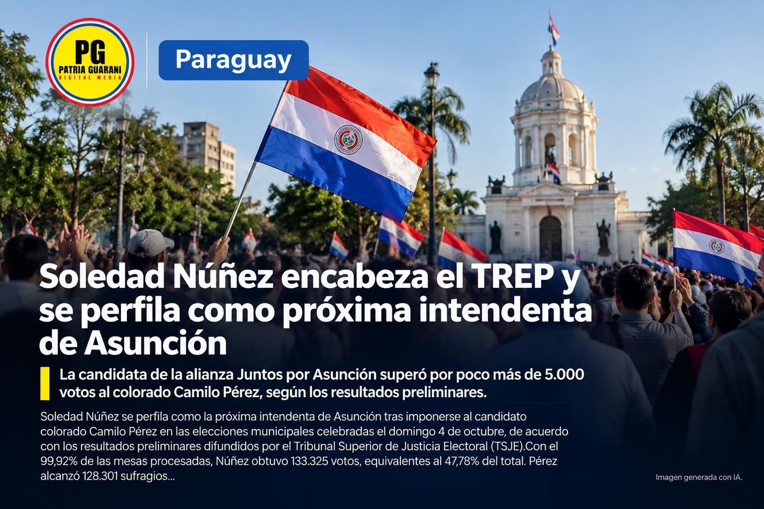 Soledad Núñez encabeza el TREP y se perfila como próxima intendenta de Asunción
