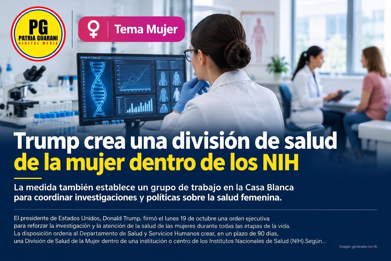 Trump crea una división de salud de la mujer dentro de los NIH