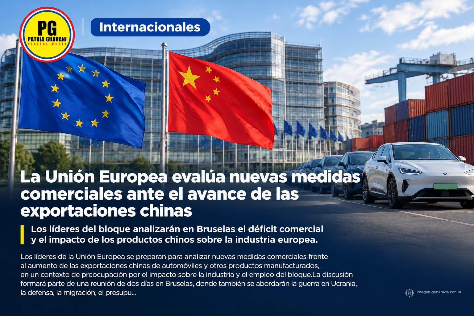 La Unión Europea evalúa nuevas medidas comerciales ante el avance de las exportaciones chinas