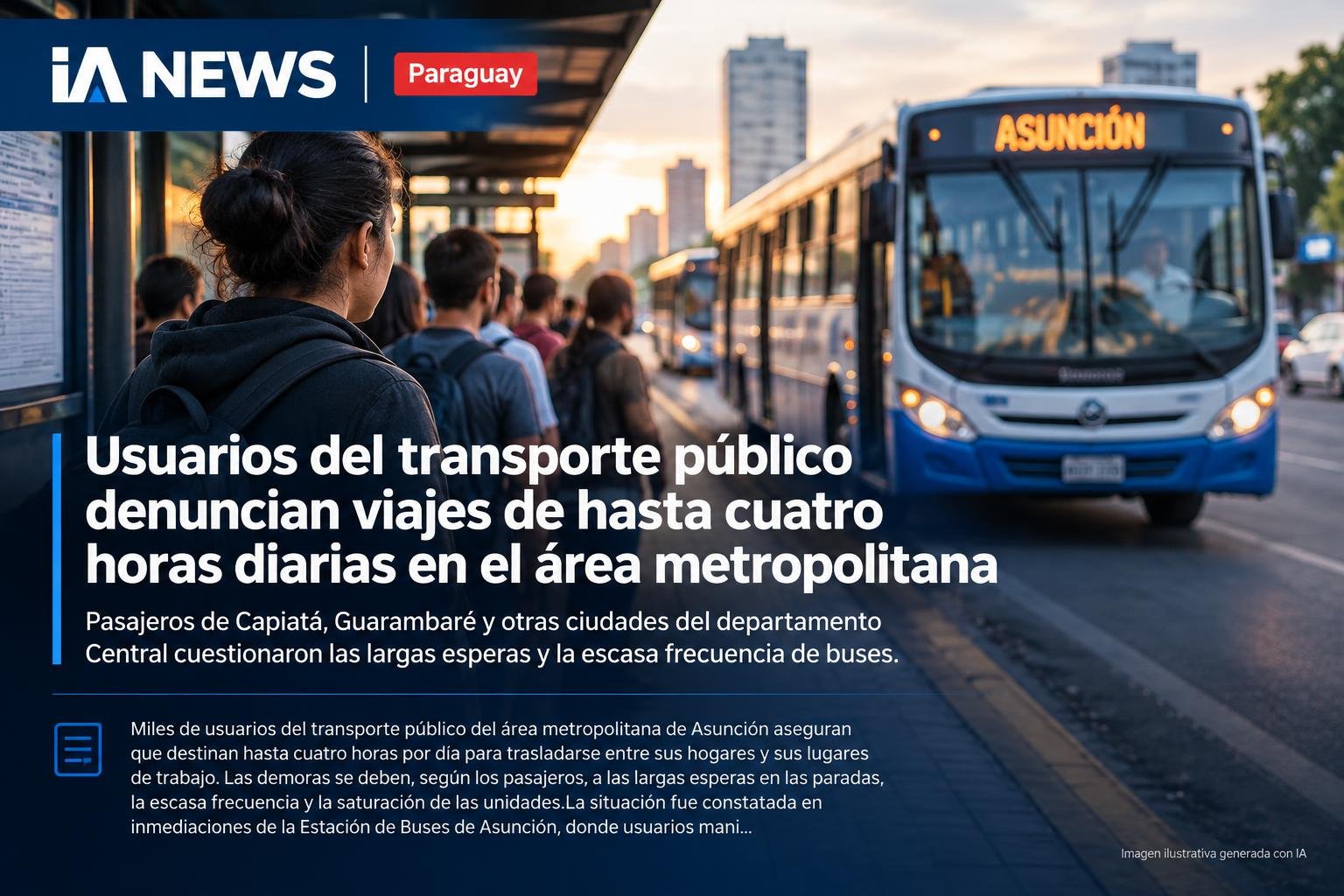 Usuarios del transporte público denuncian viajes de hasta cuatro horas diarias en el área metropolitana